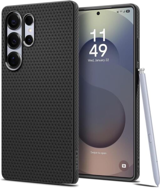 Spigen Galaxy S25 Ultra ile Uyumlu Kılıf Liquid Air Matte Black