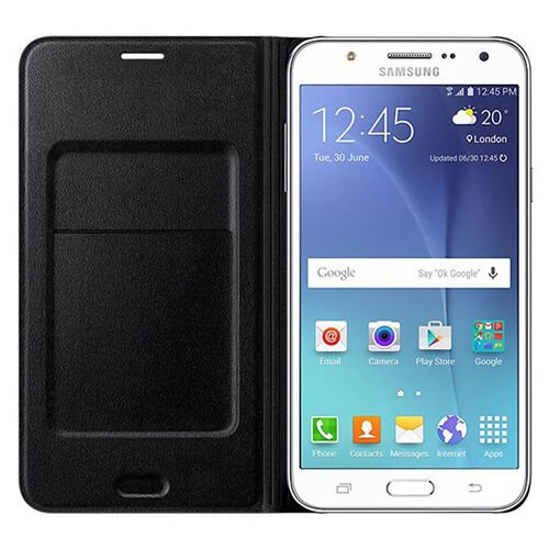 Galaxy J7 ile Uyumlu Flip Wallet Kılıf Siyah EF-WJ700BBEGWW (Out)