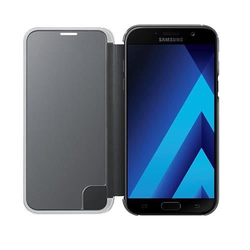Galaxy A7(2017) ile Uyumlu Clear View Cover Kılıf Siyah EF-ZA720CBEGWW