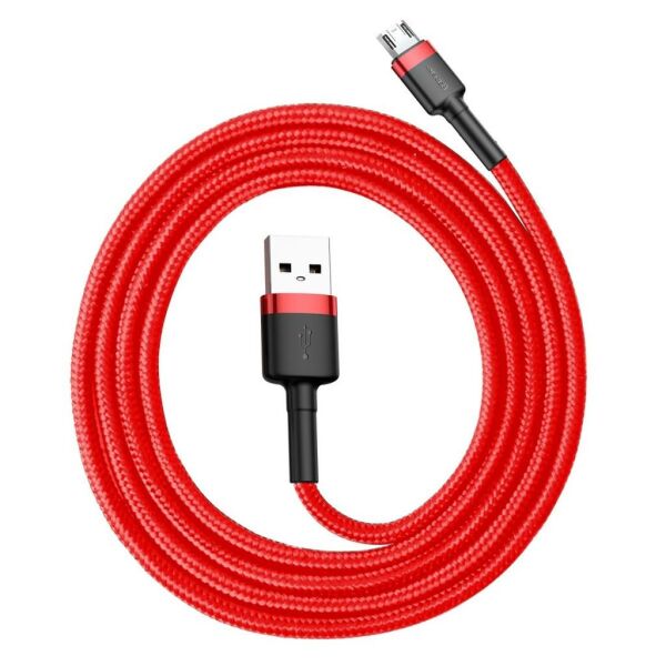 Baseus Cafule 2.4A Micro USB 1M Şarj Kablosu CAMKLF-B09 Kırmızı