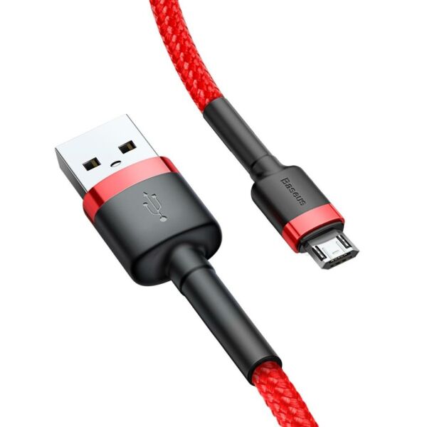 Baseus Cafule 2.4A Micro USB 1M Şarj Kablosu CAMKLF-B09 Kırmızı