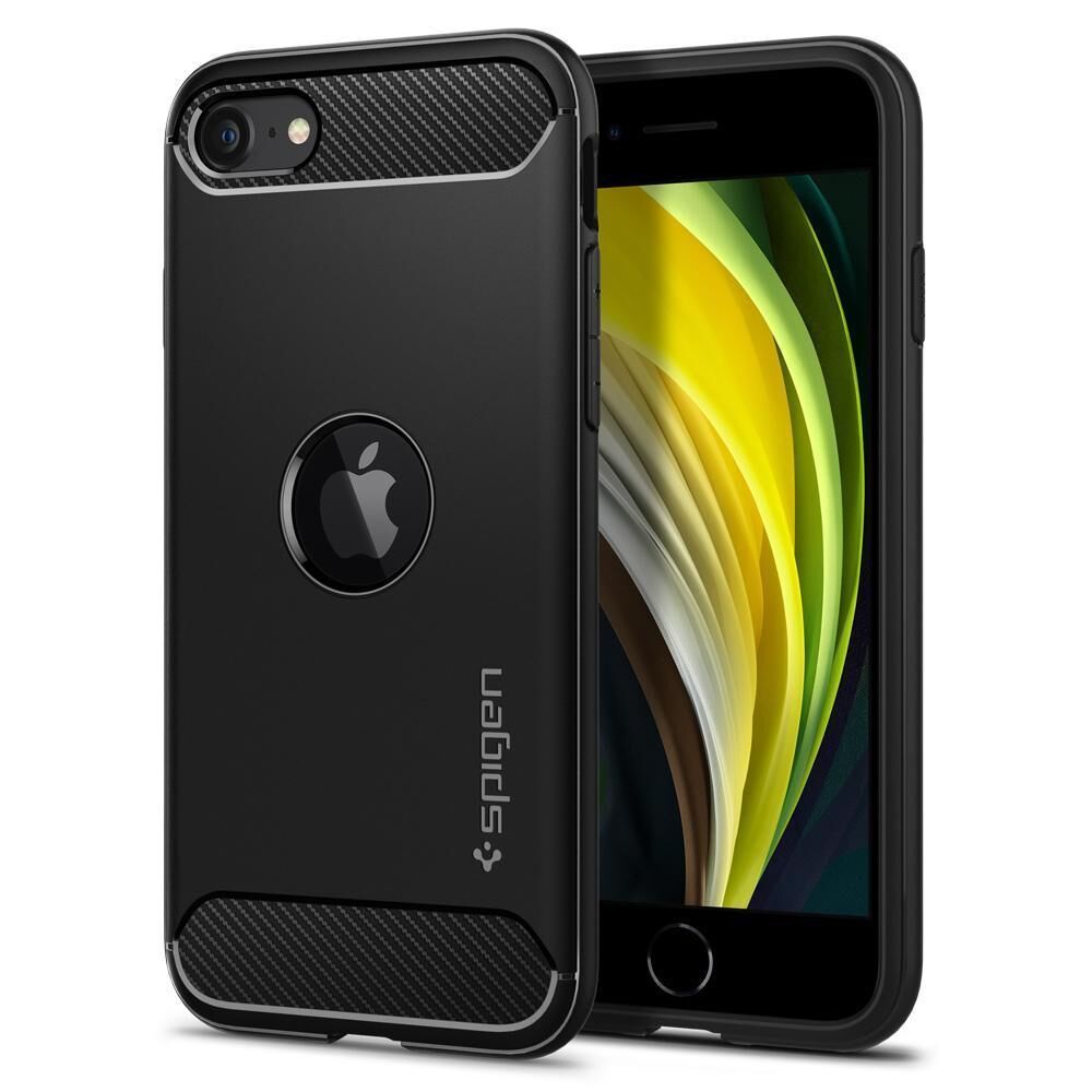 Spigen iPhone SE (2020) ile Uyumlu Kılıf Rugged Armor Matte Black