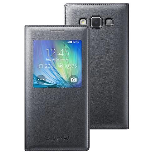 Galaxy A5 2015 ile Uyumlu Kılıf S View Cover Siyah