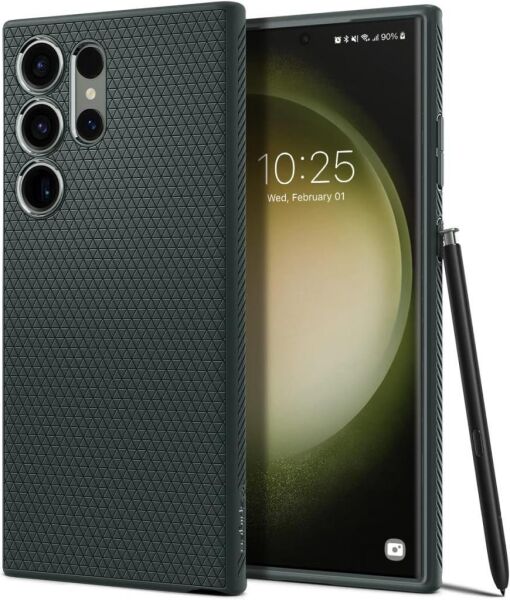 Spigen Galaxy S23 Ultra ile Uyumlu Kılıf Liquid Air Abyss Green