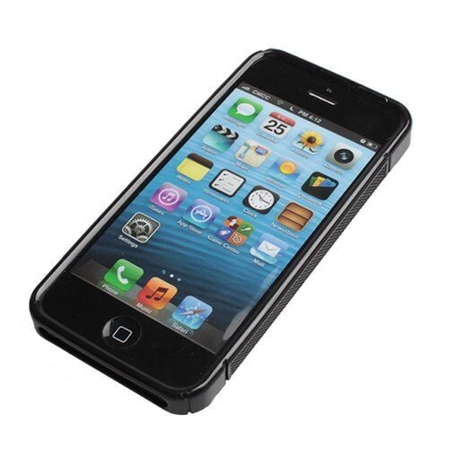 iPhone 5 ile Uyumlu S Desenli Silikon Kılıf Siyah