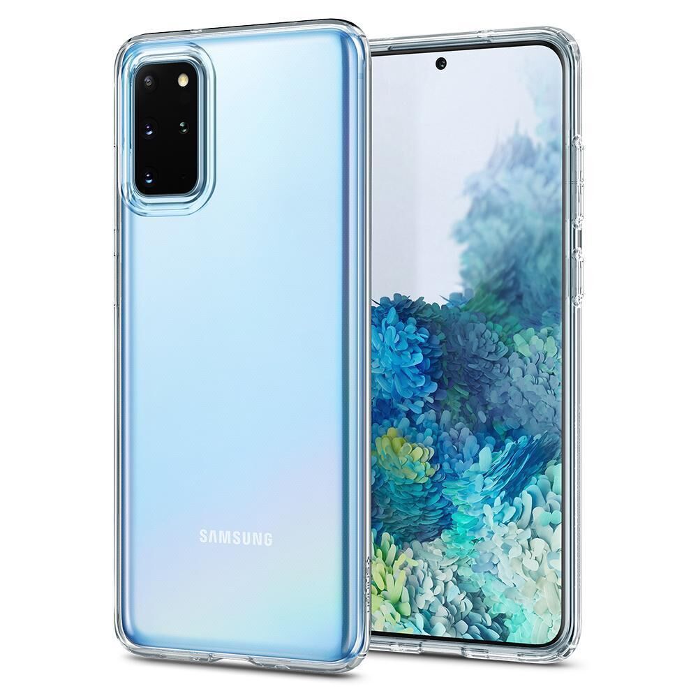 Spigen Galaxy S20 Plus ile Uyumlu Kılıf Liquid Crystal 4 Tarafı Tam Koruma Crystal Clear
