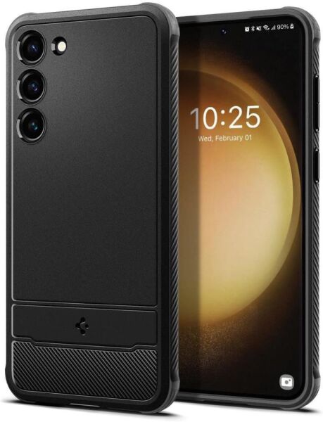 Spigen Galaxy S23 ile Uyumlu Kılıf Rugged Armor Matte Black