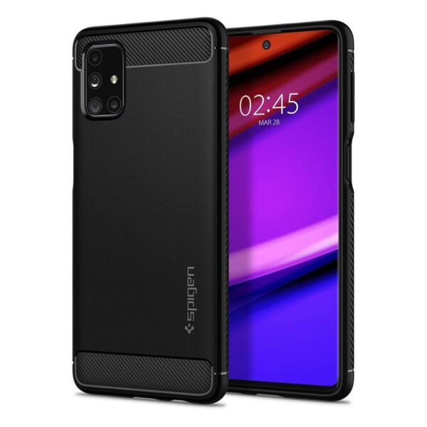 Spigen Galaxy M31s ile Uyumlu Kılıf Rugged Armor Matte Black