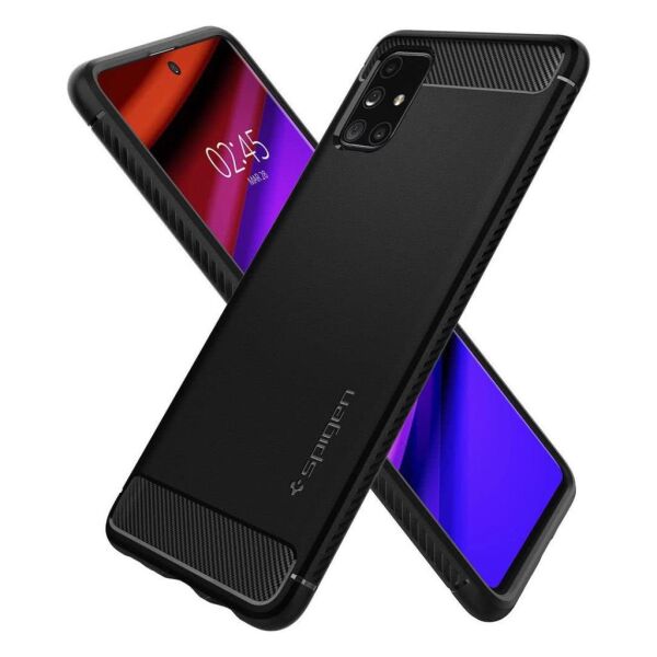 Spigen Galaxy M31s ile Uyumlu Kılıf Rugged Armor Matte Black