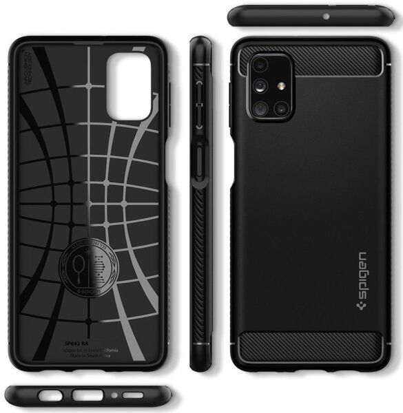 Spigen Galaxy M31s ile Uyumlu Kılıf Rugged Armor Matte Black
