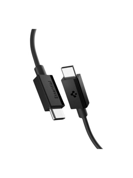 Spigen USB-C to USB-C 1 Metre Kablo 60W Güç / PPS 2.0 Super Hızlı Şarj / 480 Mbps Data Aktarım Hızı Type-C Ekstra Dayanıklı Black