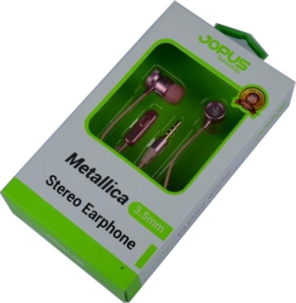 Jopus Universal 3,5 Mikrofonlu Kulaklık Seti Pembe Metallica JO-H1