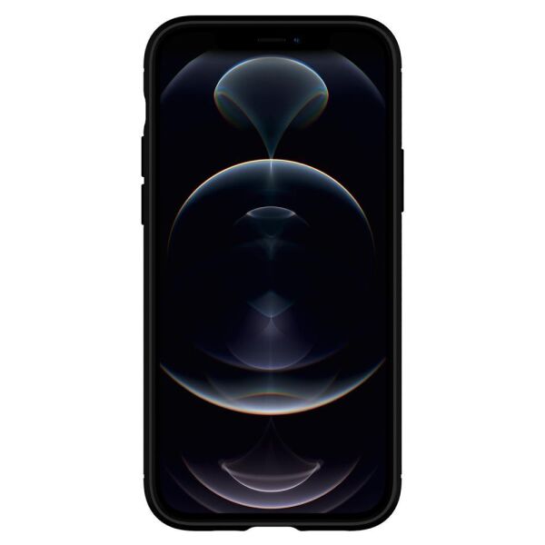 Spigen iPhone 12 Pro / iPhone 12 ile Uyumlu Kılıf Rugged Armor Matte Black