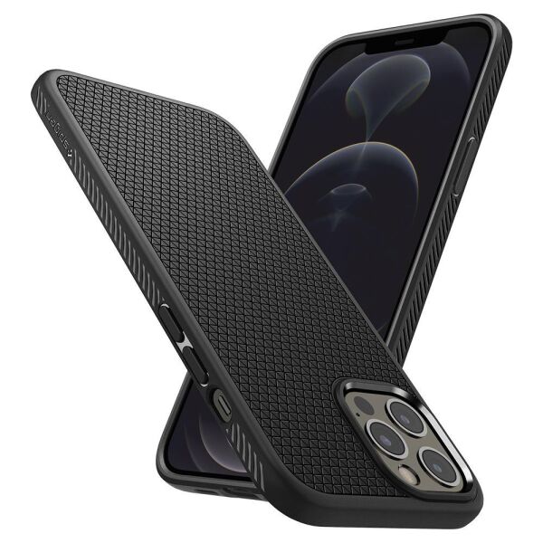 Spigen iPhone 12 Pro Max ile Uyumlu Kılıf Liquid Air Matte Black