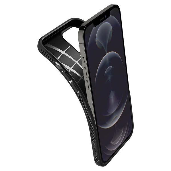 Spigen iPhone 12 Pro Max ile Uyumlu Kılıf Liquid Air Matte Black