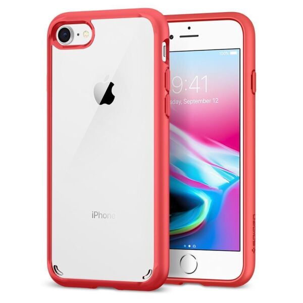 Spigen iPhone SE 2020 Uyumlu ile Uyumlu Kılıf Ultra Hybrid 2 Crimson Red