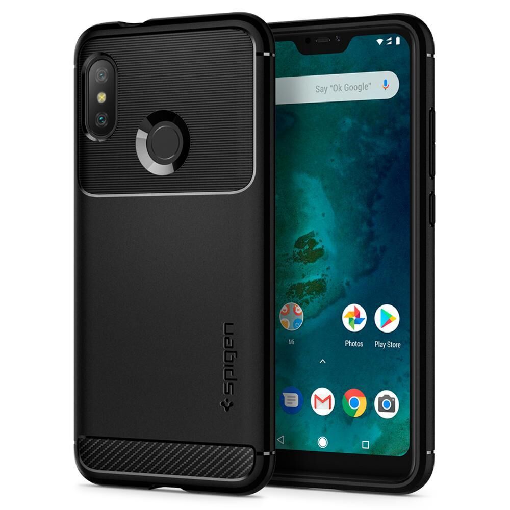 Spigen Mi A2 Lite / Redmi 6 Pro ile Uyumlu Kılıf Rugged Armor Matte Black