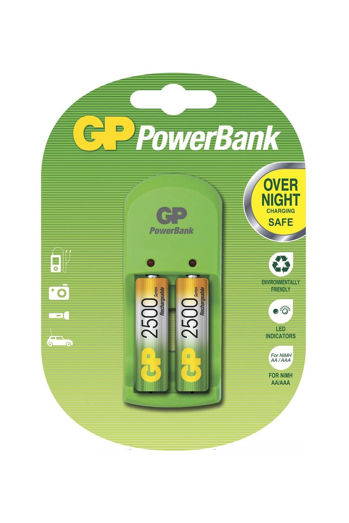 Gp Powerbank S360 Pil Şarj Cihazı 2 adet 2000 mAh pil