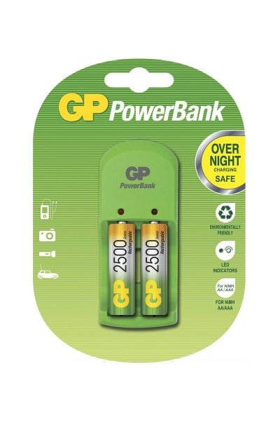 Gp Powerbank S360 Pil Şarj Cihazı 2 adet 2000 mAh pil