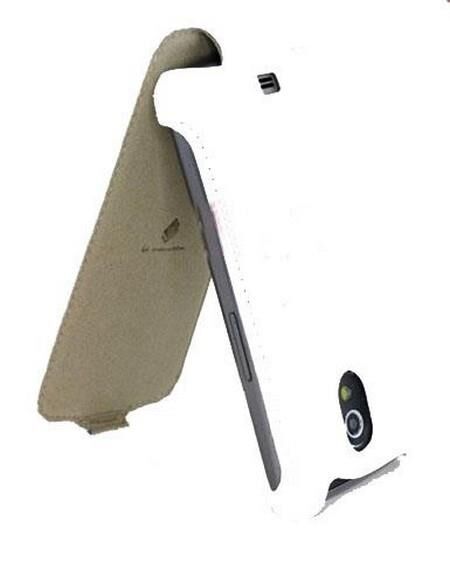 Galaxy Nexus i9250 ile Uyumlu Lenouveau Marka Hakiki Deri Kılıf Beyaz