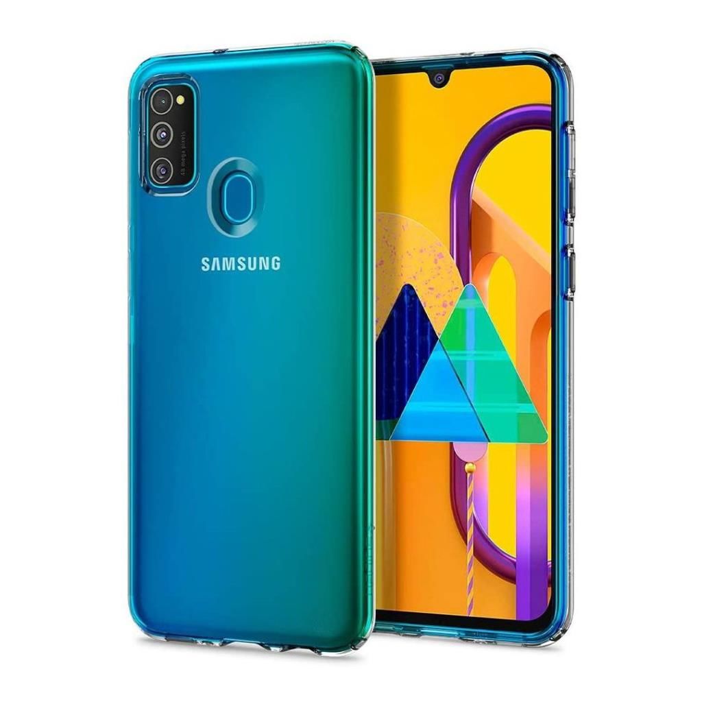 Spigen Galaxy M30s ile Uyumlu Kılıf Liquid Crystal 4 Tarafı Tam Koruma Crystal Clear
