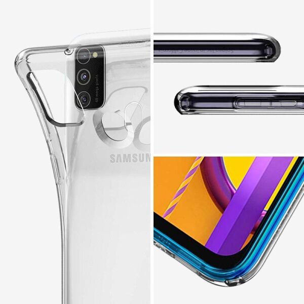 Spigen Galaxy M30s ile Uyumlu Kılıf Liquid Crystal 4 Tarafı Tam Koruma Crystal Clear