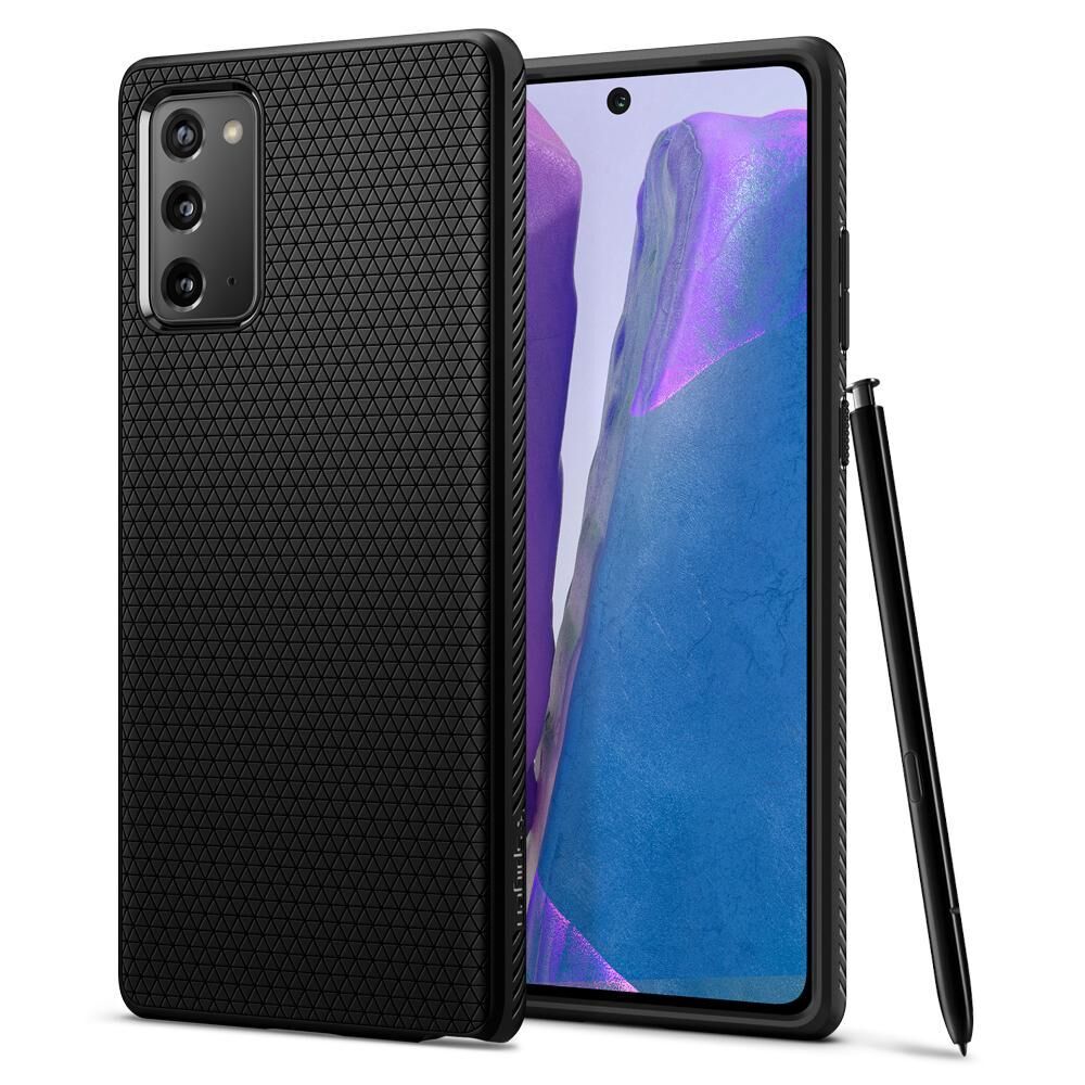 Spigen Galaxy Note 20 ile Uyumlu Kılıf Liquid Air Black