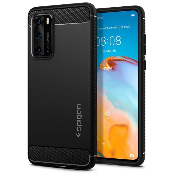 Spigen P40 ile Uyumlu Kılıf Rugged Armor Matte Black