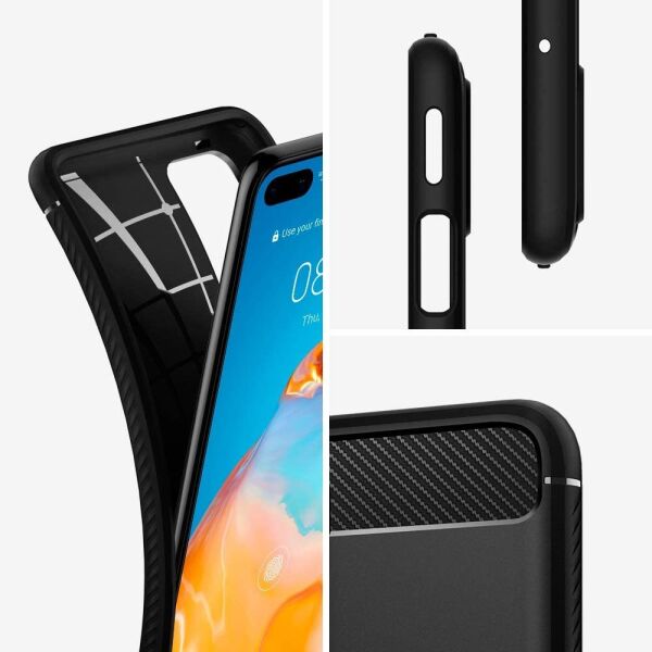 Spigen P40 ile Uyumlu Kılıf Rugged Armor Matte Black