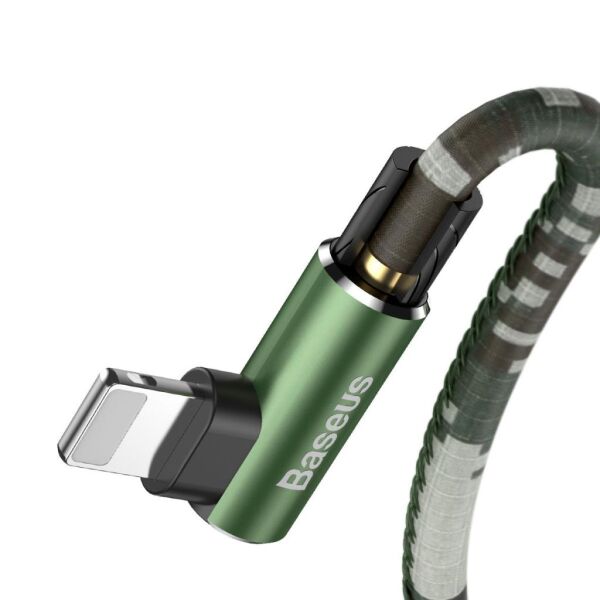 Baseus Camouflage İphone Oyun-Data ve Şarj Kablosu 1.5A 2M Yeşil