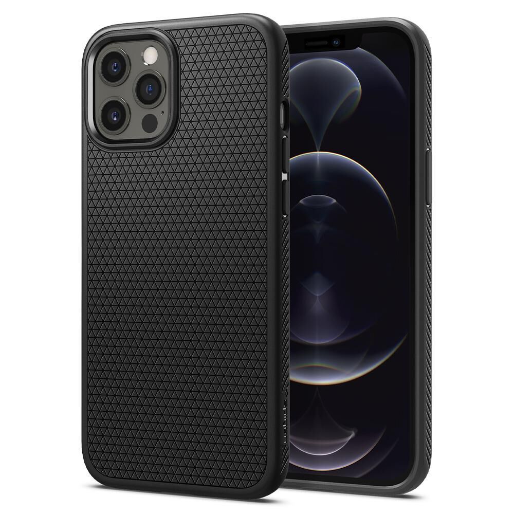 Spigen iPhone 12 / iPhone 12 Pro ile Uyumlu Kılıf Liquid Air Matte Black