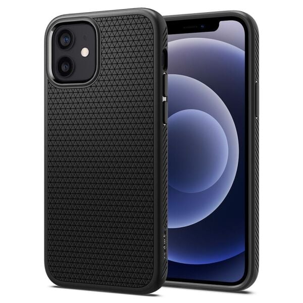 Spigen iPhone 12 / iPhone 12 Pro ile Uyumlu Kılıf Liquid Air Matte Black
