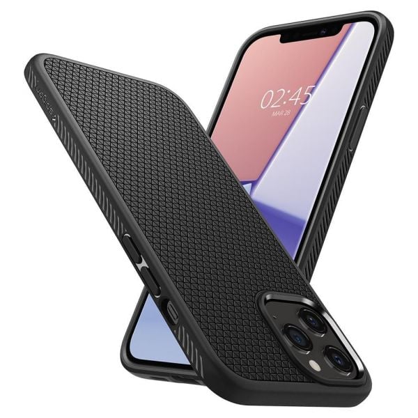 Spigen iPhone 12 / iPhone 12 Pro ile Uyumlu Kılıf Liquid Air Matte Black