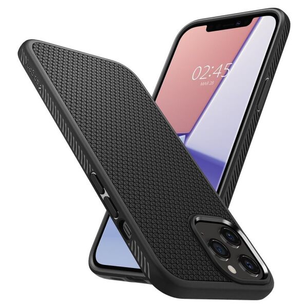 Spigen iPhone 12 / iPhone 12 Pro ile Uyumlu Kılıf Liquid Air Matte Black