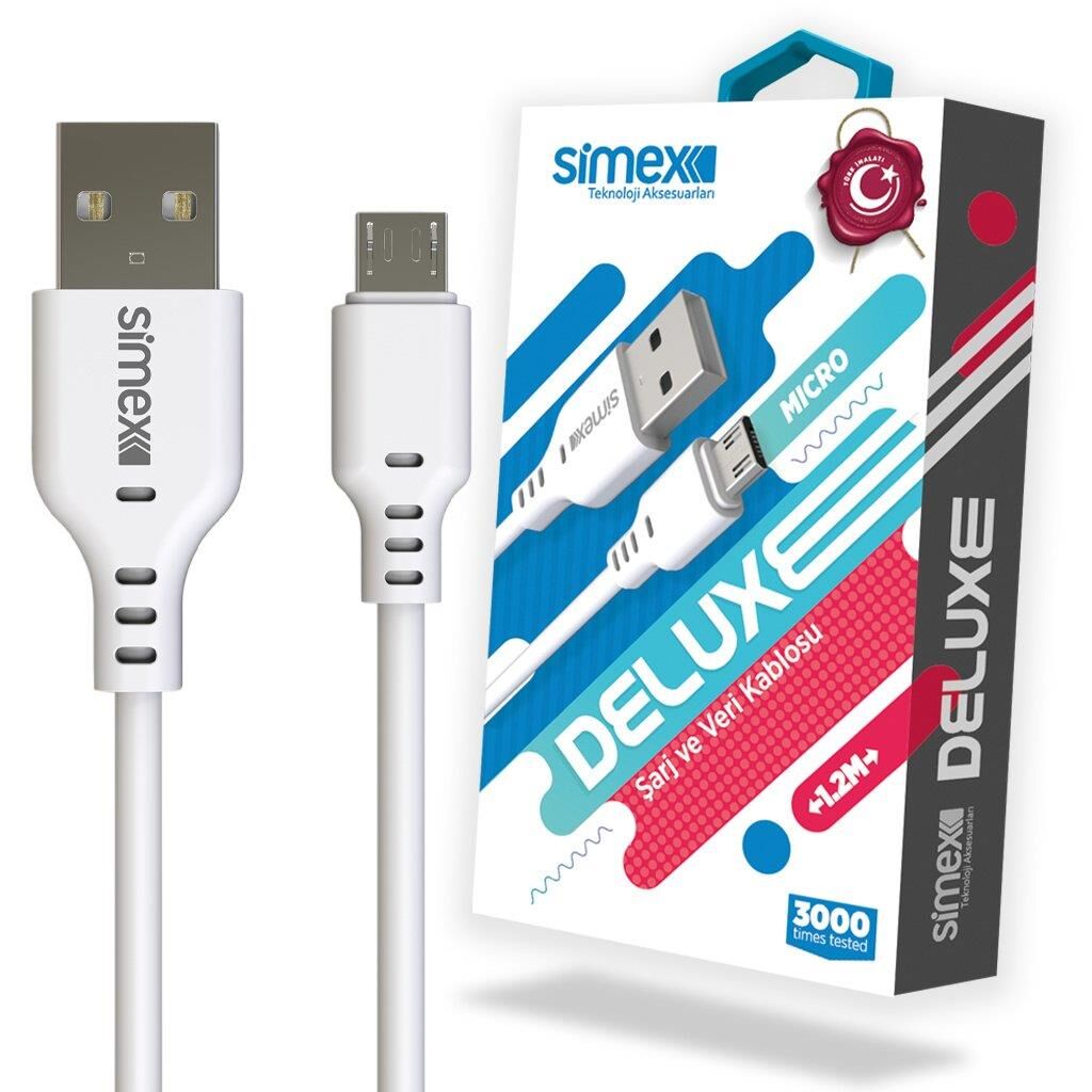 Simex Universal Micro Deluxe Data Kablosu SPK-04 Beyaz