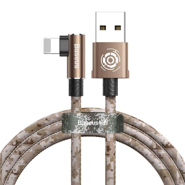 Baseus Camouflage İphone Oyun-Data ve Şarj Kablosu 2.4A 1M Kahverengi