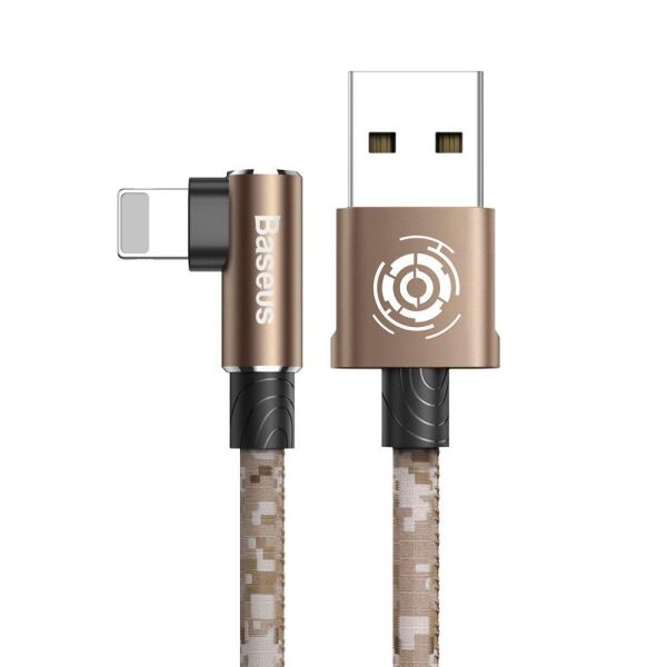 Baseus Camouflage İphone Oyun-Data ve Şarj Kablosu 2.4A 1M Kahverengi