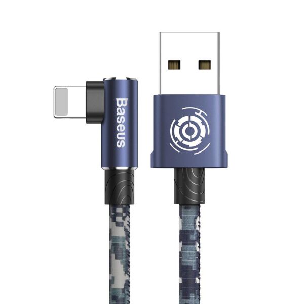 Baseus Camouflage İphone Oyun-Data ve Şarj Kablosu 2.4A 1M Mavi