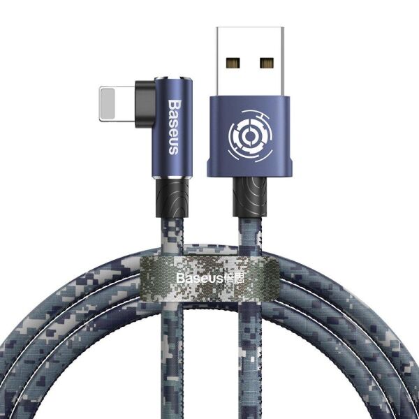 Baseus Camouflage İphone Oyun-Data ve Şarj Kablosu 2.4A 1M Mavi
