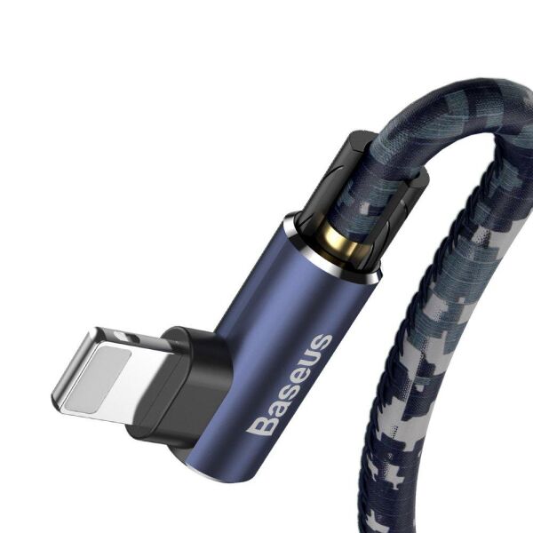 Baseus Camouflage İphone Oyun-Data ve Şarj Kablosu 2.4A 1M Mavi