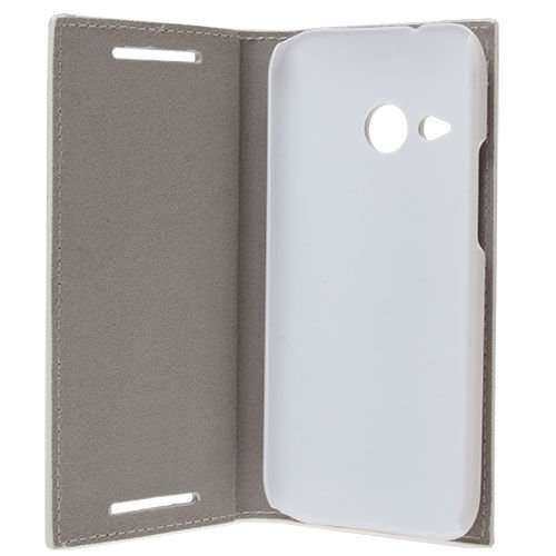 One M8 Mini ile Uyumlu Magnum Serisi Yan Model Kapaklı Kılıf Beyaz