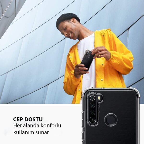 Spigen Redmi Note 8 ile Uyumlu Kılıf Crystal Shell Crystal Clear