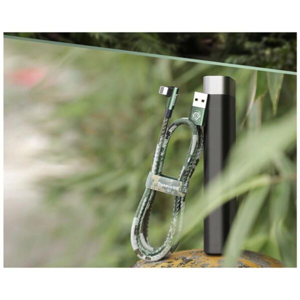 Baseus Camouflage İphone Oyun-Data ve Şarj Kablosu 2.4A 1M Yeşil