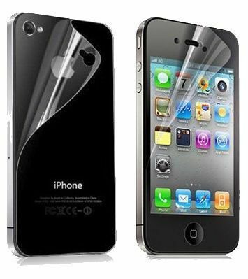 iPhone 4S/4 ile Uyumlu Ön ve Arka Ekran Koruyucu Şeffaf