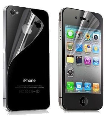 iPhone 4S/4 ile Uyumlu Ön ve Arka Ekran Koruyucu Şeffaf