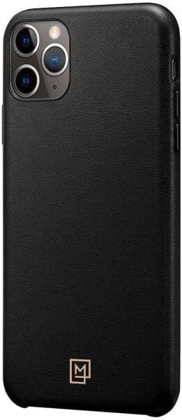 Spigen iPhone 11 Pro ile Uyumlu Kılıf La Manon Câlin Premium Deri Tasarım Chic Black