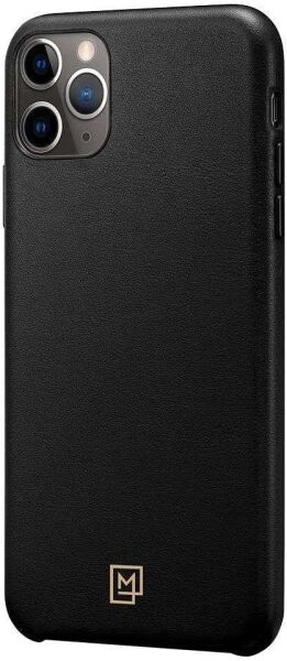 Spigen iPhone 11 Pro ile Uyumlu Kılıf La Manon Câlin Premium Deri Tasarım Chic Black