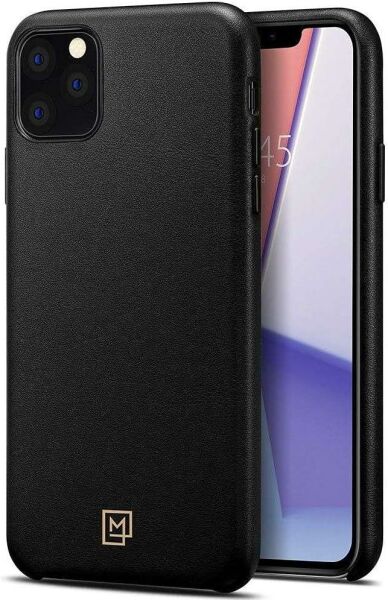 Spigen iPhone 11 Pro ile Uyumlu Kılıf La Manon Câlin Premium Deri Tasarım Chic Black