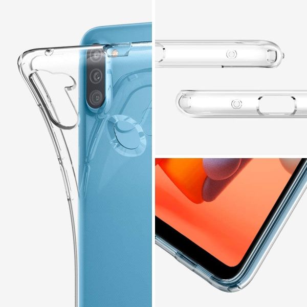 Spigen Galaxy M11 / Galaxy A11 ile Uyumlu Kılıf Liquid Crystal 4 Tarafı Tam Koruma Crystal Clear
