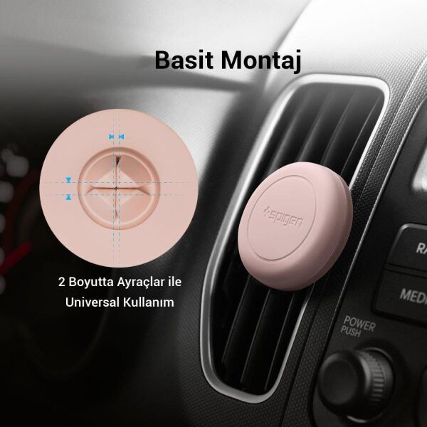 Spigen Araç Tutacağı Manyetik Evrensel (Tüm Cihazlarla Uyumlu Araç Tutucu) A200 Pink Sands